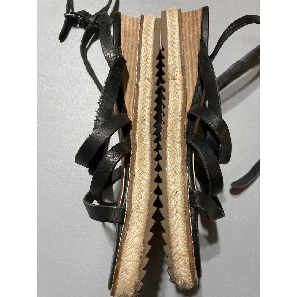 Lucky Brand Womens Nemelli Black Strappy Leather Espadrilles Shoes Size 7.5‎ - Picture 2 of 9